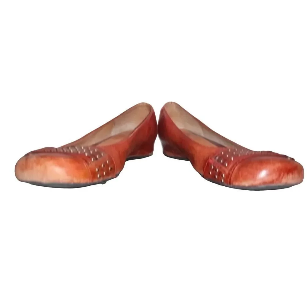 Nurture Women's‎ Leather metal dot studded tip closed toe flats